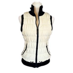 Calvin Klein Performance Vest Like New Winter White with Black Trim